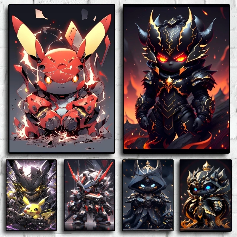 

Canvas Printing Pokemon Pikachu Children Bedroom Decor Room Home Gift Aesthetic Poster Hanging Wall Art Decoration Painting
