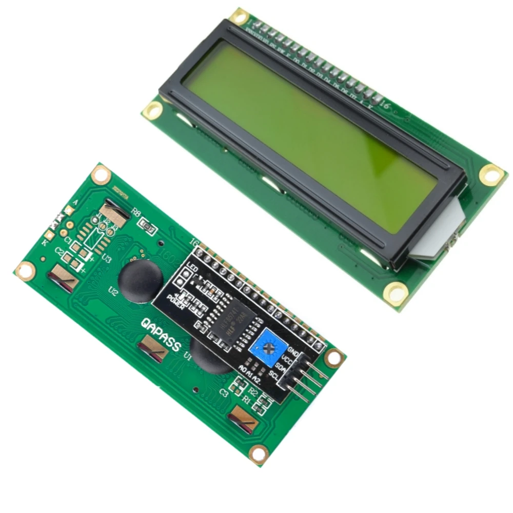 شاشة LCD1602 مع لوحة وحدة عرض LCD بإضاءة خلفية 2x16 حرف 1602 5 فولت لروبوت Ar-duino Duemilanove 1602A UNO R3 MEG