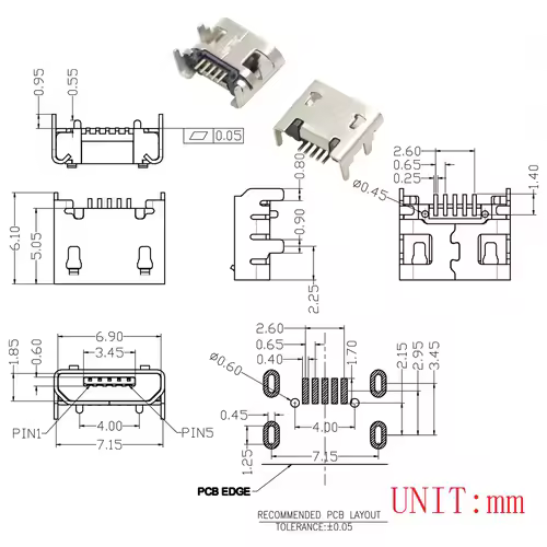 10PCS Micro USB 2P 5P Jack Charging Port Plug Dock Charger DIP SMD For Phone Tabletels Speakers etc Port Socket Power Connector - Image 24