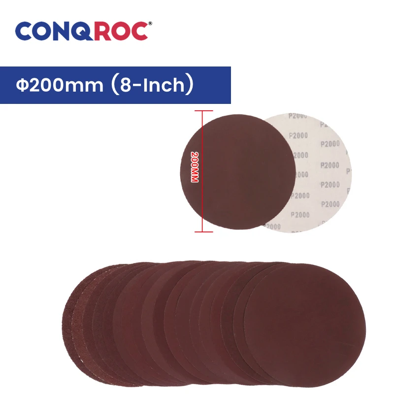 Sanding Discs 200mm 8-Inch Aluminum Oxide Dry Sanding Papers Hook and Loop 25-Piece Grit 24~2000