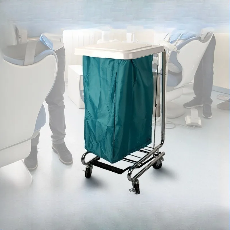 

Medical Dirty Clothes Truck Hospital Push Cover Morning Care Garbage Foot Pedal Four Wheel Dirt Truck Medical Cart