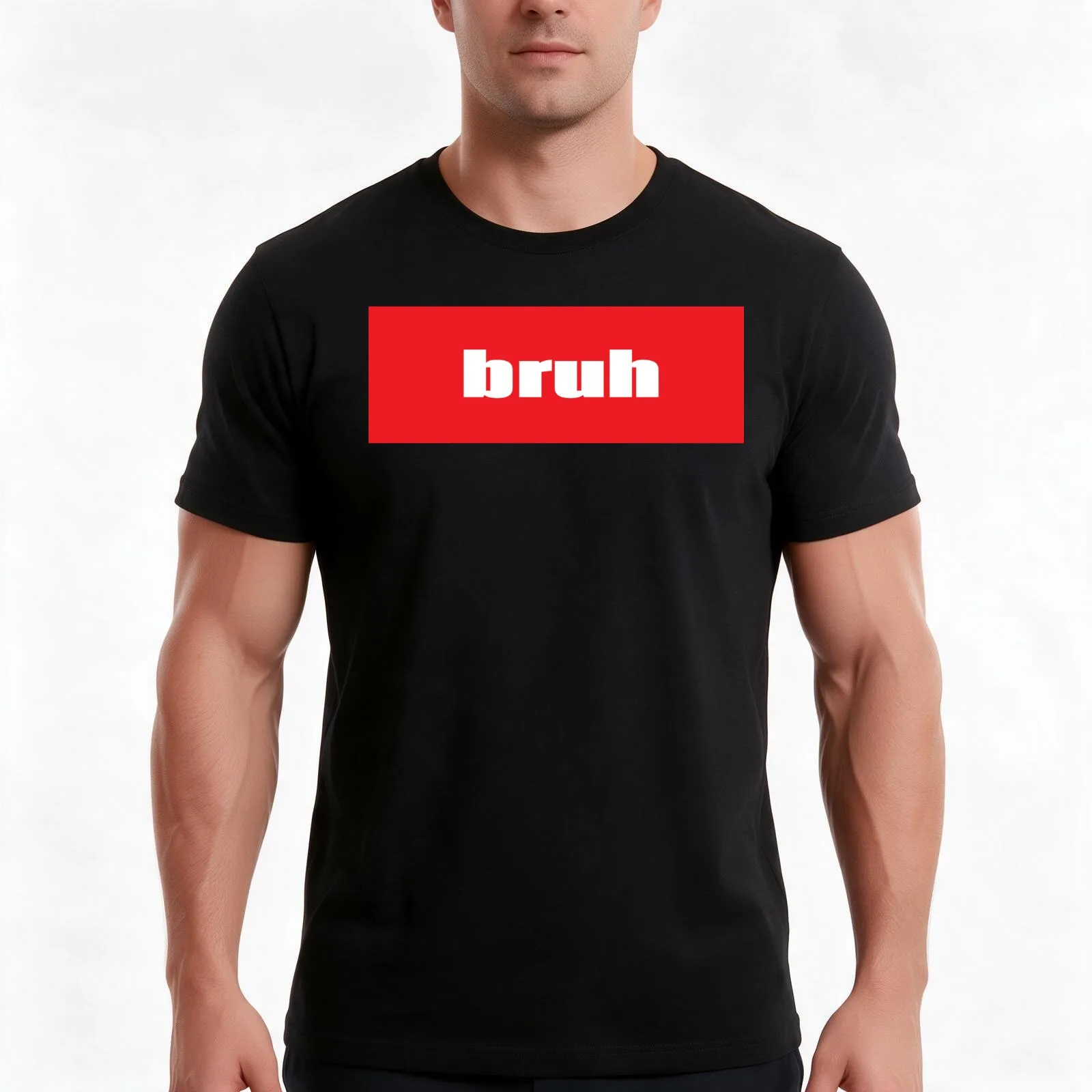 Bruh Brother Friend Bro Words Millennial Use T-Shirt, Summer Casual Cotton Tee, Oversized Streetwear Tops, Vintage Graphic Print