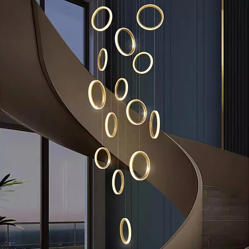 Nordic Pendant Lights for Home Decoration, Stair Chandelier, Sala de estar e jantar, Luz de teto, Iluminação interna