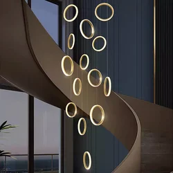 Nordic home decoration, stair chandelier, living room and dining room Pendant lights, ceiling light, indoor lighting