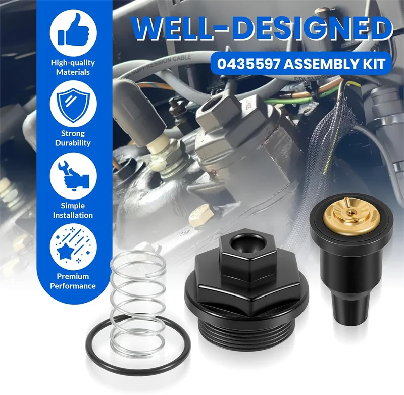 0435597 Thermostat- und Abdeckungssatz für Johnson Evinrude Außenbordmotoren 90/115 PS V4 mit 150/175 PS V6 Enthält Feder- und O-Ring # 435597 – Detail 5