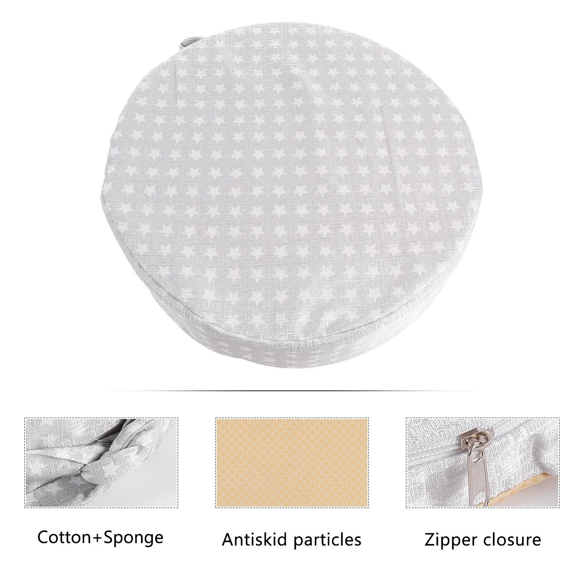 

Child Seat Heightening Pad High Density Sponge Non Slip Bottom Round Shape Dining Chair Cushion Baby Booster Toddler Seat Pad