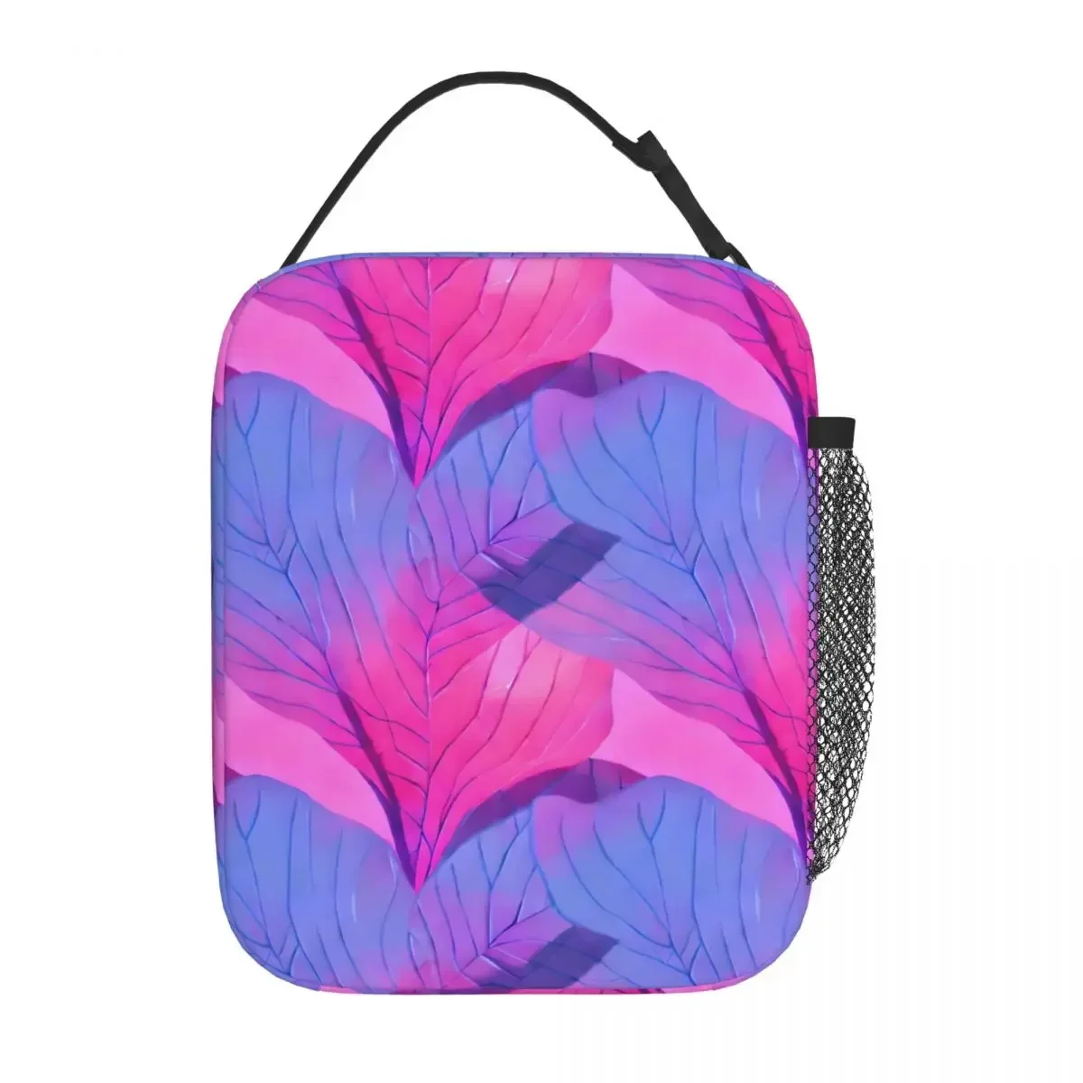 Beautiful Leaf Lunch Bag Pink and Picnic Lunch Box For Adult Casual Print Tote Food Bags Oxford Convenient Cooler Bag