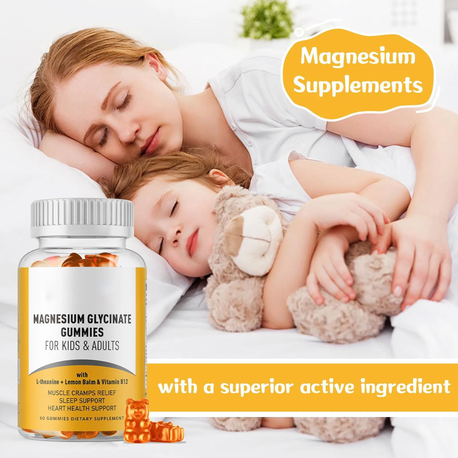 

Glycine magnesium gummies promote absorption and support the nervous system to maintain magnesium balance