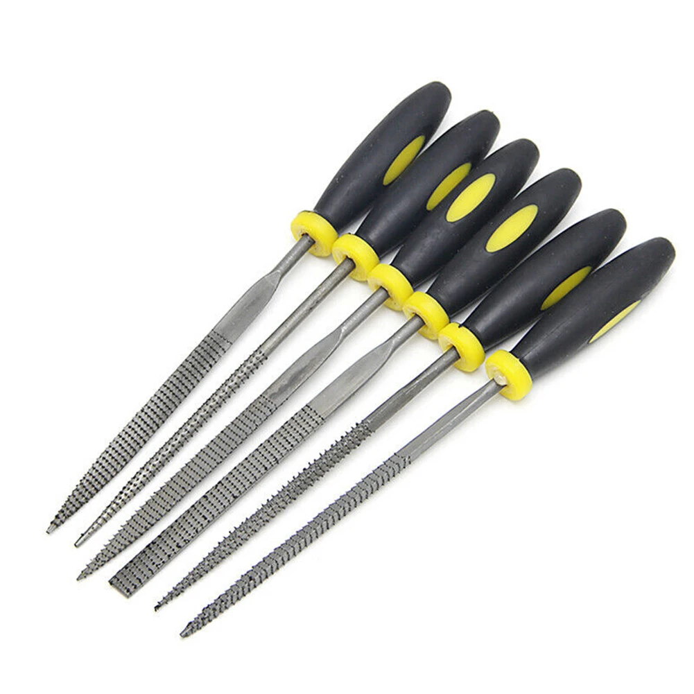 6 Pc 140mm Mini Metal Rasp Needle Files Set Wood Carving Tools For Steel Rasp Needle Filing Woodworking Hand File Tools