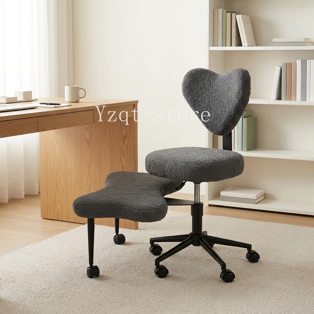 Cross-legged chair -- wheeled meditation chair, ADHD chair, height adjustable seat, adjustable footrest.