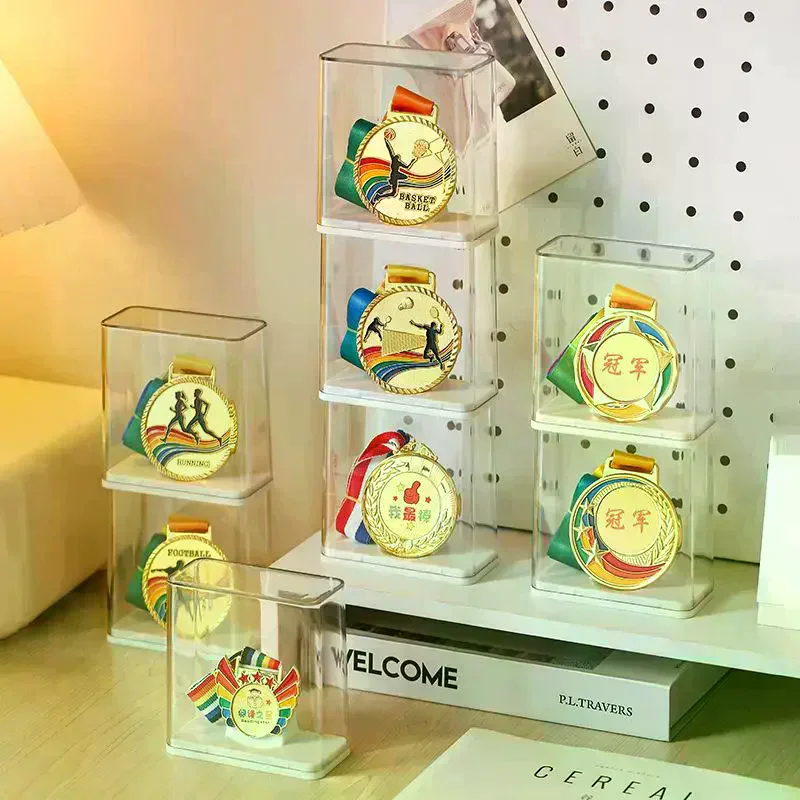 

Акриловый футляр для медалей, штабелируемый, прозрачный, настольный органайзер для наград спортивных соревнований