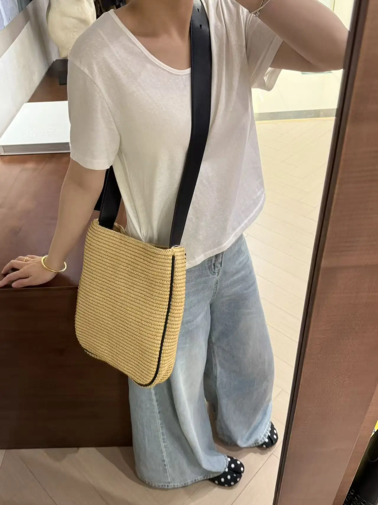 2026 Summer New Resort Style Simple Design Raffia Woven Tote Women's Crossbody Square Bag Versatile Trendy Purse