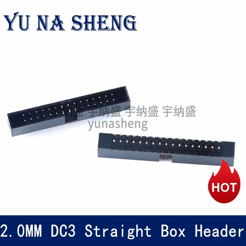 10pcs 2.0MM pitch DC3 HEADER Straight IDC Box Headers DIP 6/10/20/26/34/40 PIN  Male SOCKET PCB CONNECTOR DOUBLE ROW 10P/40P