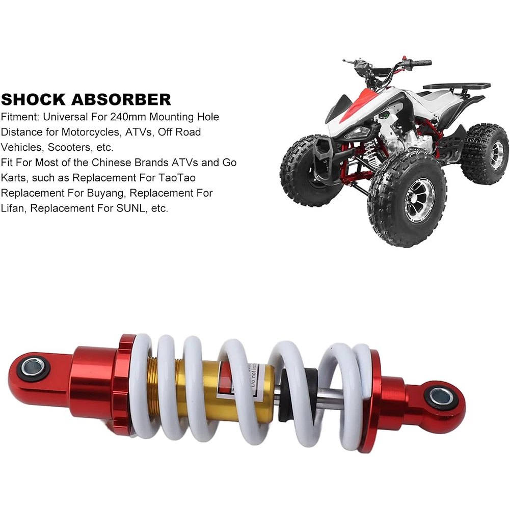 240mm Shock Absorber for Electric Bike Scooter with 11mm Diameter Adjustable Spring High Performance Suspension