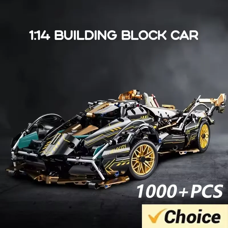 Technical Racing Sport Car 1:14 Model 1000+PCS Building Blocks Speed Vehicle Supercar Bricks Puzzle Toy Kid Adult Christmas Gift