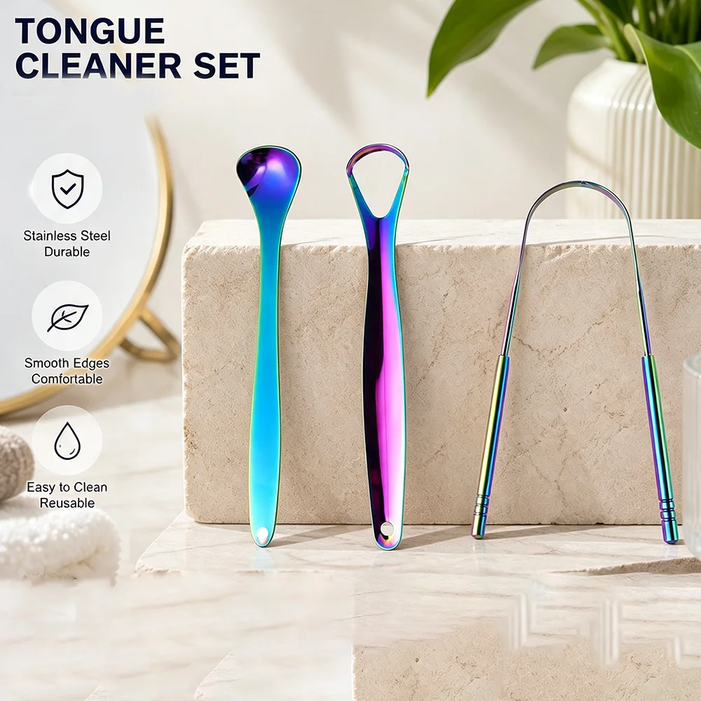 Tongue Scraper Metal - Metall-Zungenreiniger aus Edelstahl, Praktisches Mundpflegezubehör zur