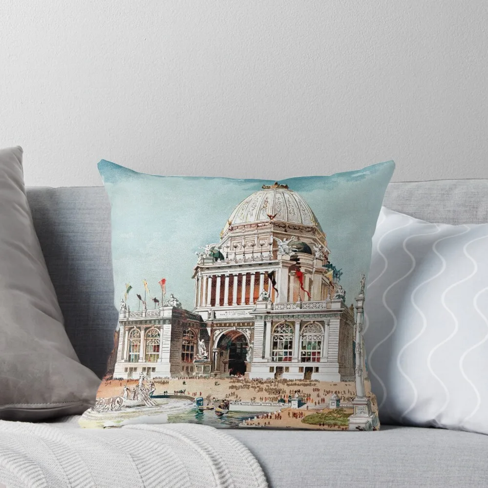 Vintage 1893 Chicago World's fair expo Throw Pillow Decorative Pillow Covers For Sofa Anime pillow