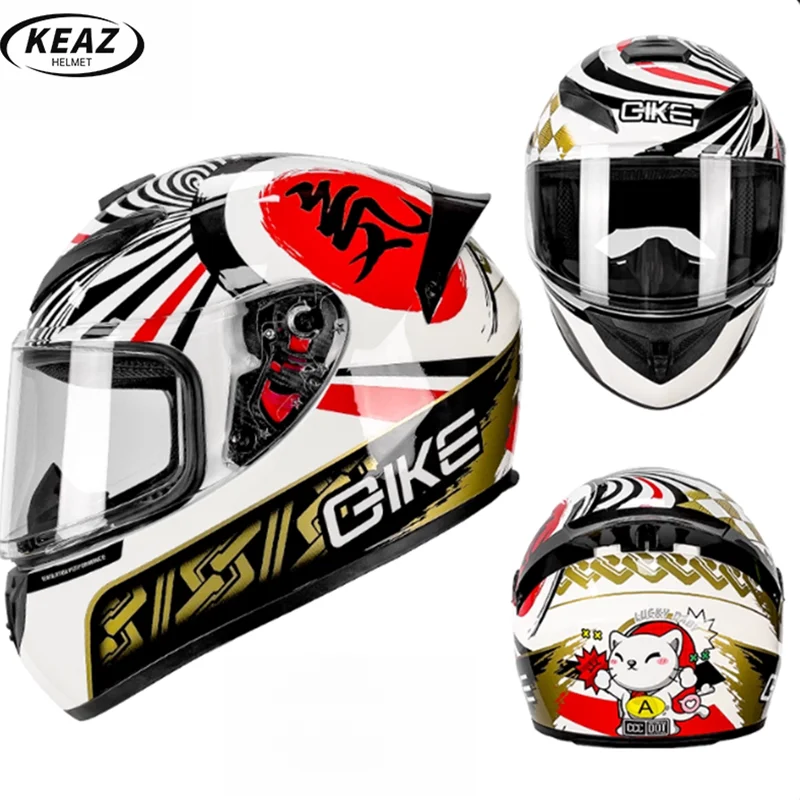 

Cool Graphic Design YuanQi Cat Full Coverage Motorcycle Helmet with Multi Ventilation System Comfortable Moisture Wicking Liner