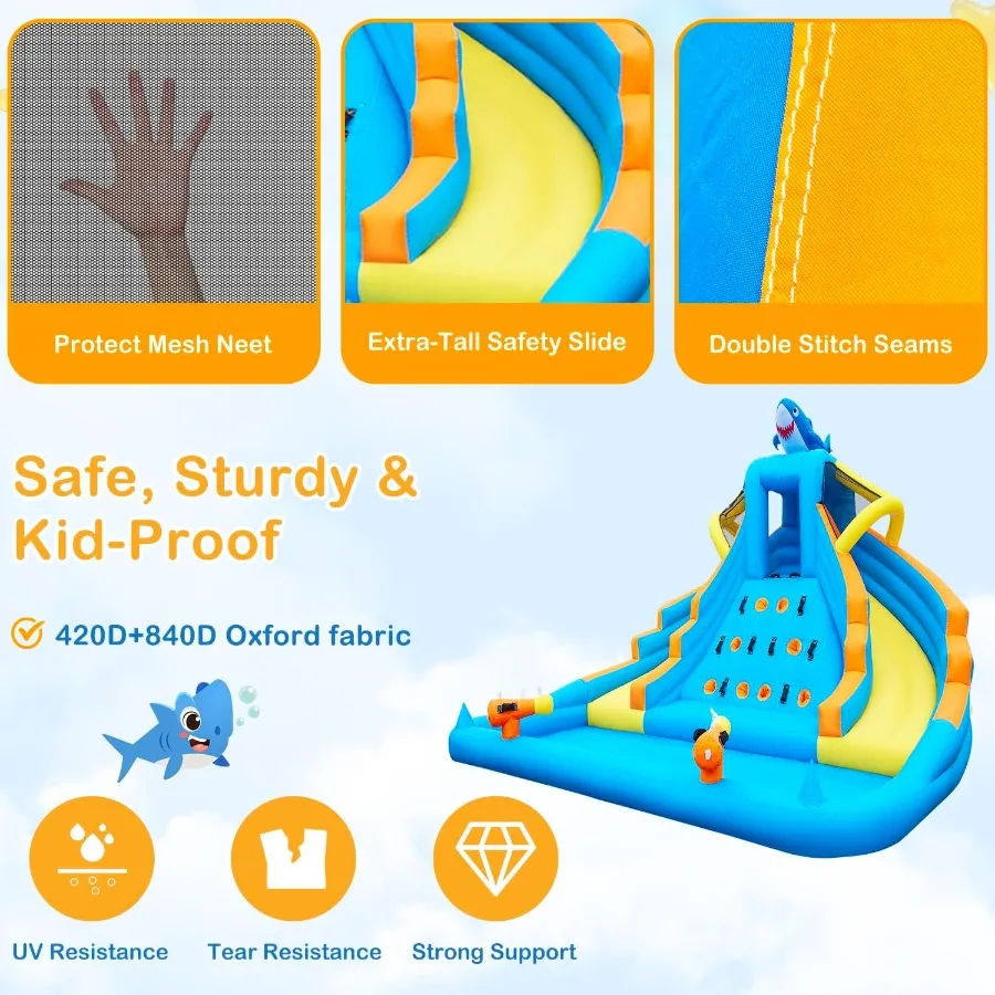 Casa gonfiabile di rimbalzo per grande piscina antispruzzo con scivolo a doppia corsia, parco acquatico gonfiabile per esterni con canna d'acqua da parete da arrampicata
