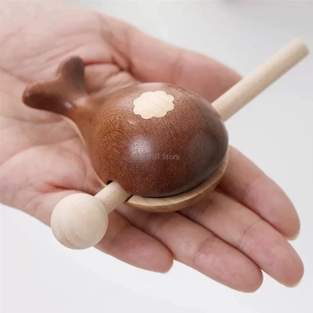 Wooden Fish Statue Whale Figurine Detailed Carving Home Decor Coastal Sculpture Rhythm Toy Percussion Block Marine Animals Desk