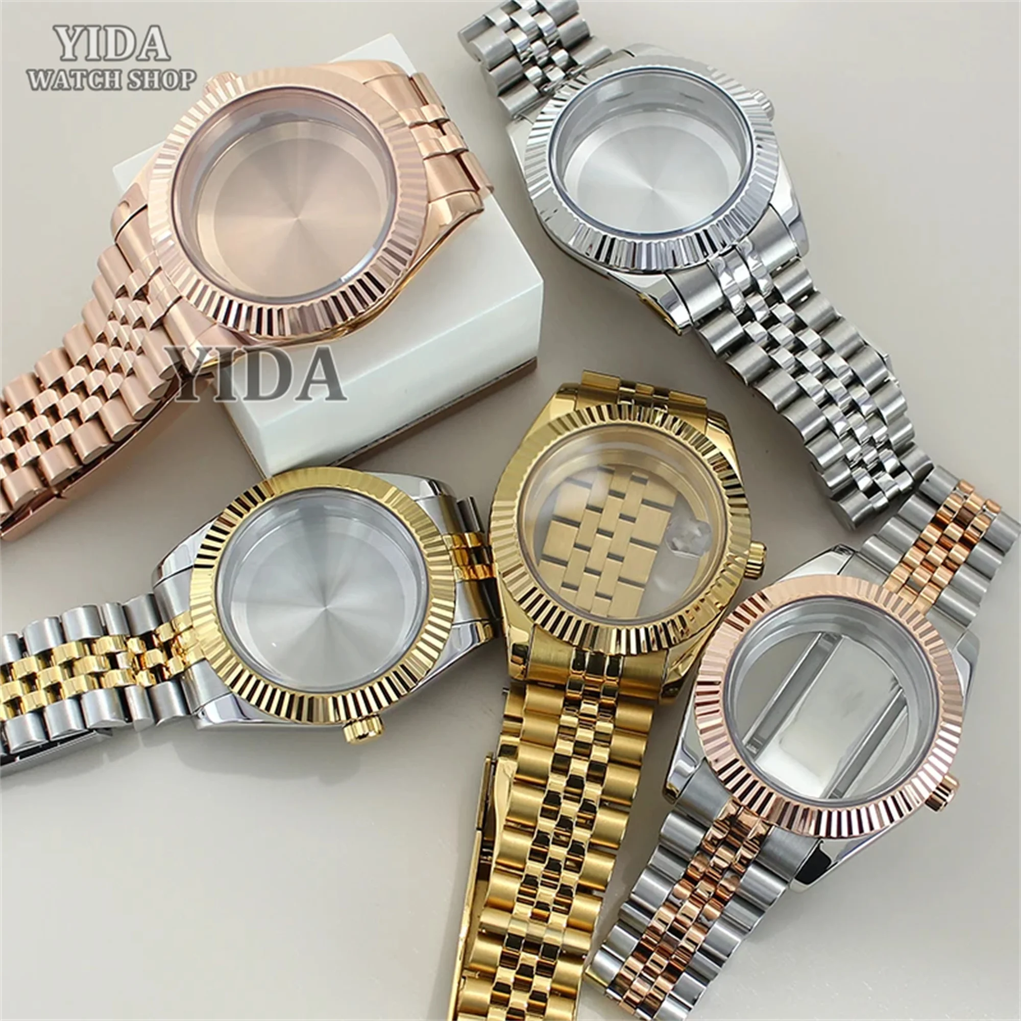 

36/39MM Watch Case For NH35 Datejust Stainless Steel Case Strap Sapphire Glass For NH35 NH36 Automatic Movement Repair Tools MOD