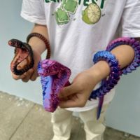 3D Printed Cobra Statue, Flexible 3D Printed Animal, Colorful Figurines Statue, Gifts, 130Cm/51.18In, 90Cm/35.43In