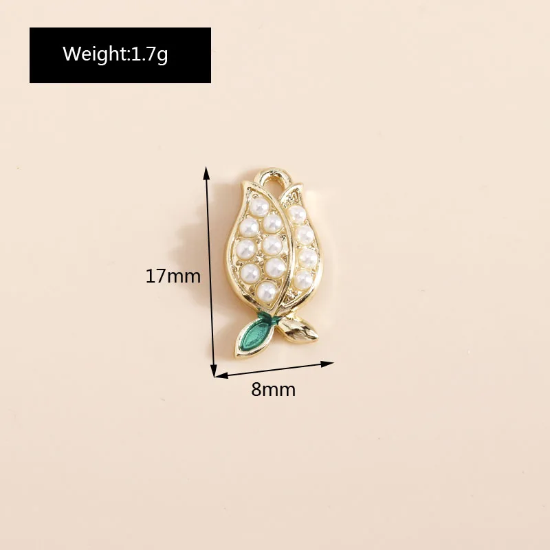 5 Stück exquisite Perlen-Bowknot-Charms-Anhänger-Verbinder für Armbänder, Halsketten, handgefertigt, DIY-Schmuckherstellung, Zubehör-Versorgung – Detail 12