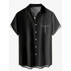 Summer Christ Jesus 3D Printed Hawaiian Shirts Men Women Casual Fashion Streetwear Short Sleeve Beach Shirt Blouse Man Clothing