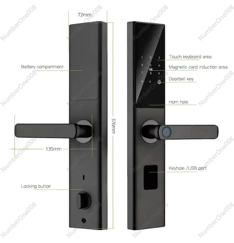 Smart WiFi Digital Door Lock Can Be Connected To A Smartphone App To Unlock or Biometric Fingerprint To Unlock