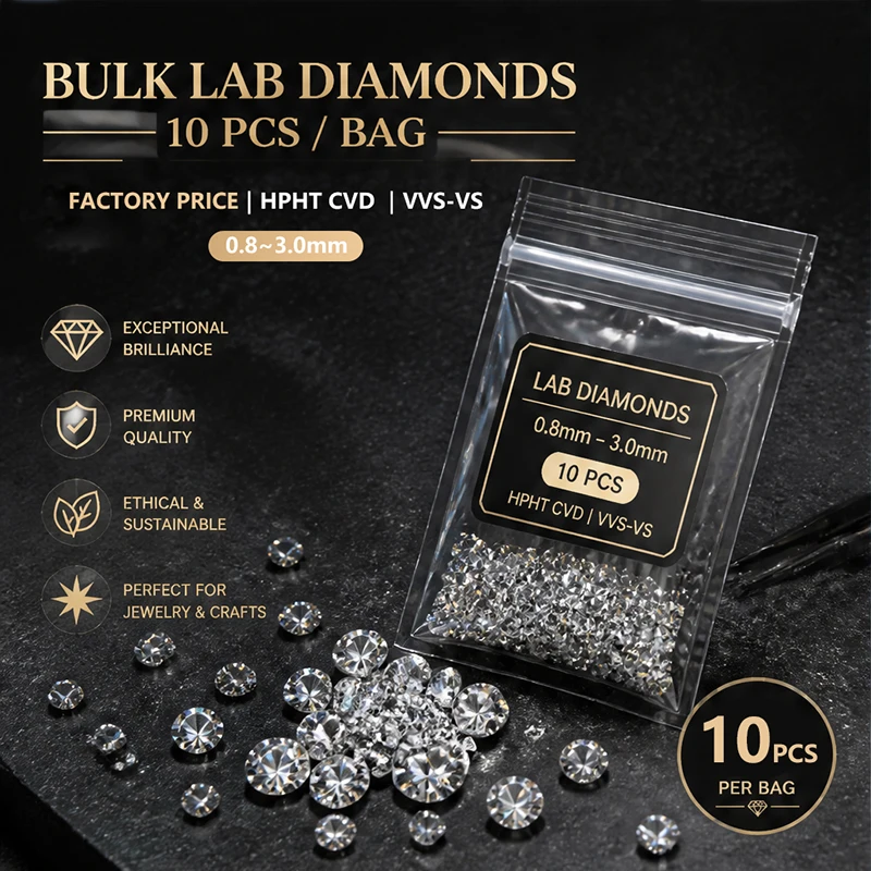Image of Großhandel D VVS Labor-Diamanten ohne IGI-Zertifikat 0,8mm-4,0mm Laborgezüchteter Diamant Fabrikpreis Exzellenter Schliff Superweißer Stein