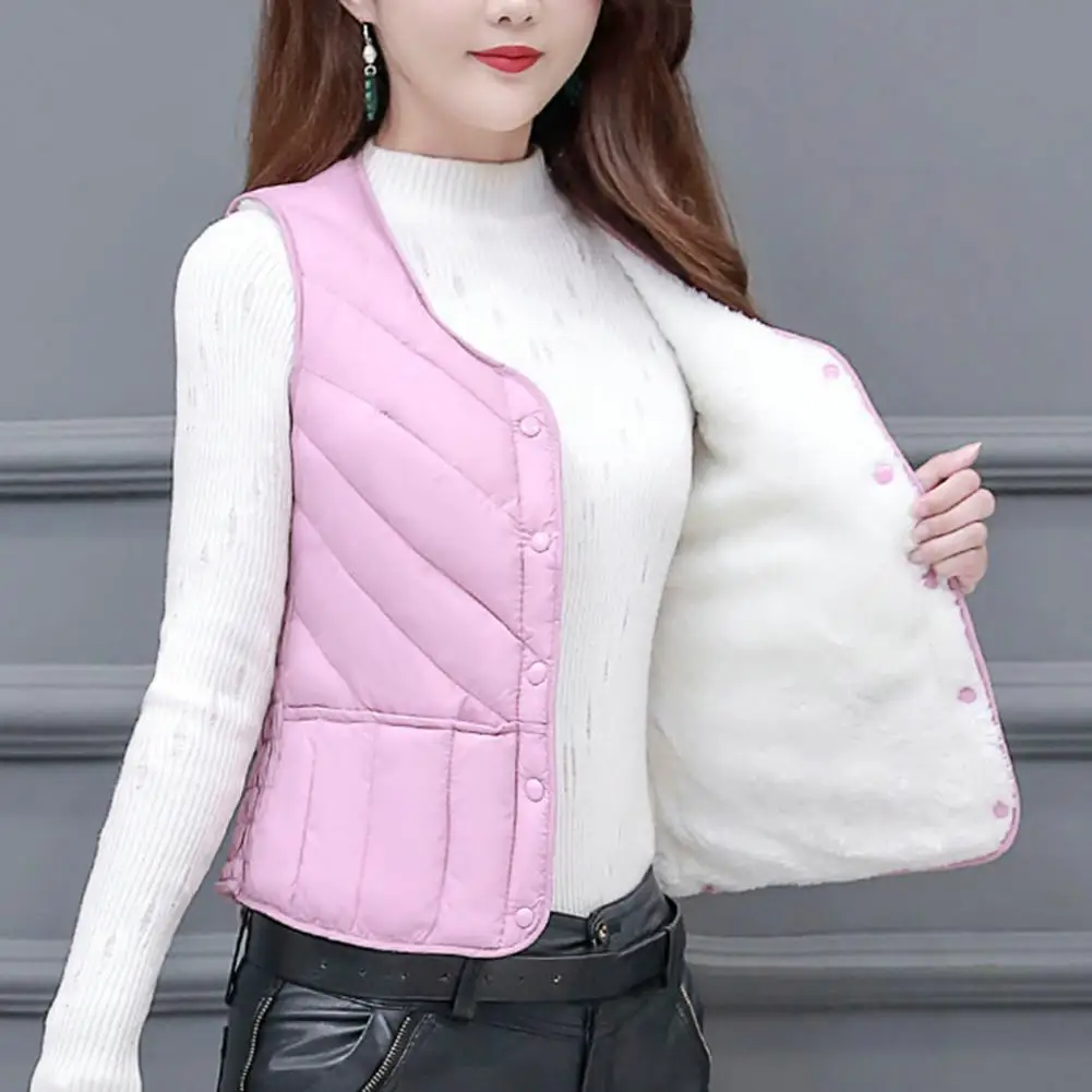 

Padded Coat Women Vest Jacket Winter Vest Coat Padded Slim Fit Single-breasted Cardigan for Women Warm Windproof Lady Waistcoat