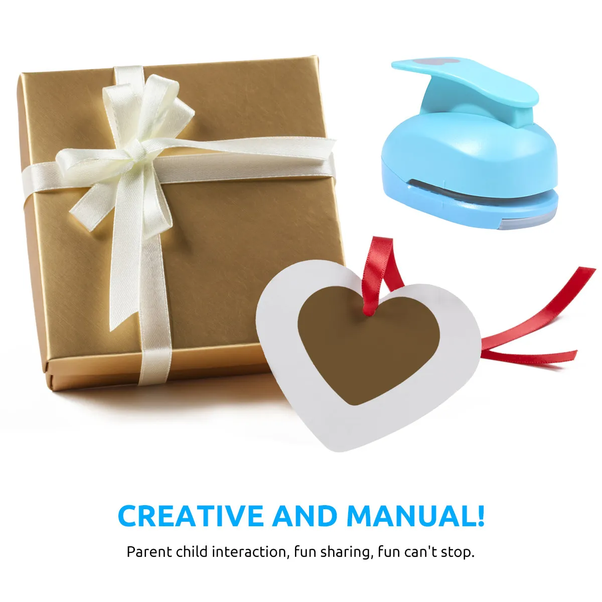 

1 Set Paper Hole Punch Heart Shape Scrapbooking Craft Punch DIY Embossed Cutter for Photo Album Envelope Cards