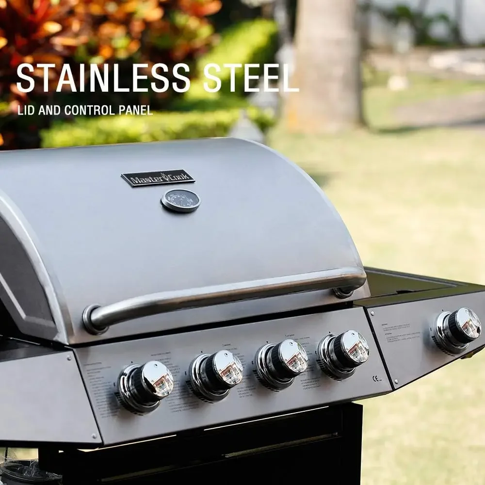 [Offre chaud, offre à durée limitée! ]Garrille à gaz, barbecue au propane de style armoire à 4 brûleurs avec brûleur latéral, acier inoxydable