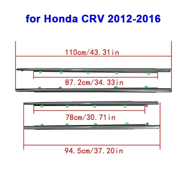 Car Window Weatherstrip Silver Plated Side Door Glass Window Sealing Strip Weather Strip Moulding Trim For Honda CRV 2007-2022