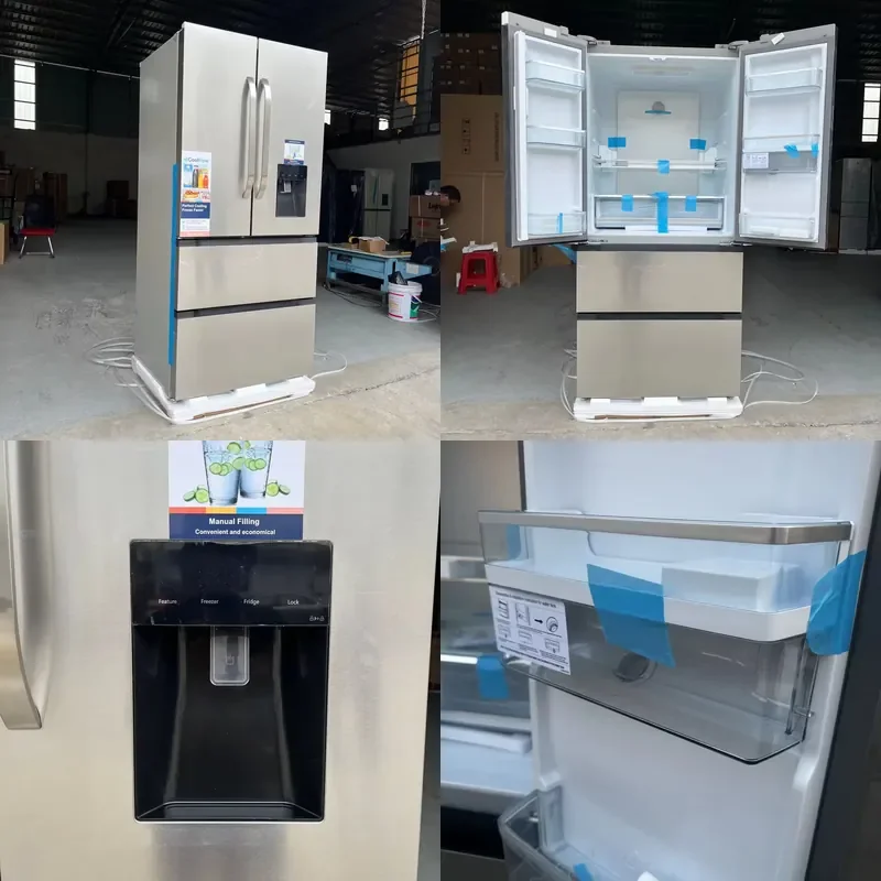2025 Smart 628L French Door Refrigerator 4 Door Fridge Freezer with Ice Side by Side Large Capacity Kitchen Appliance
