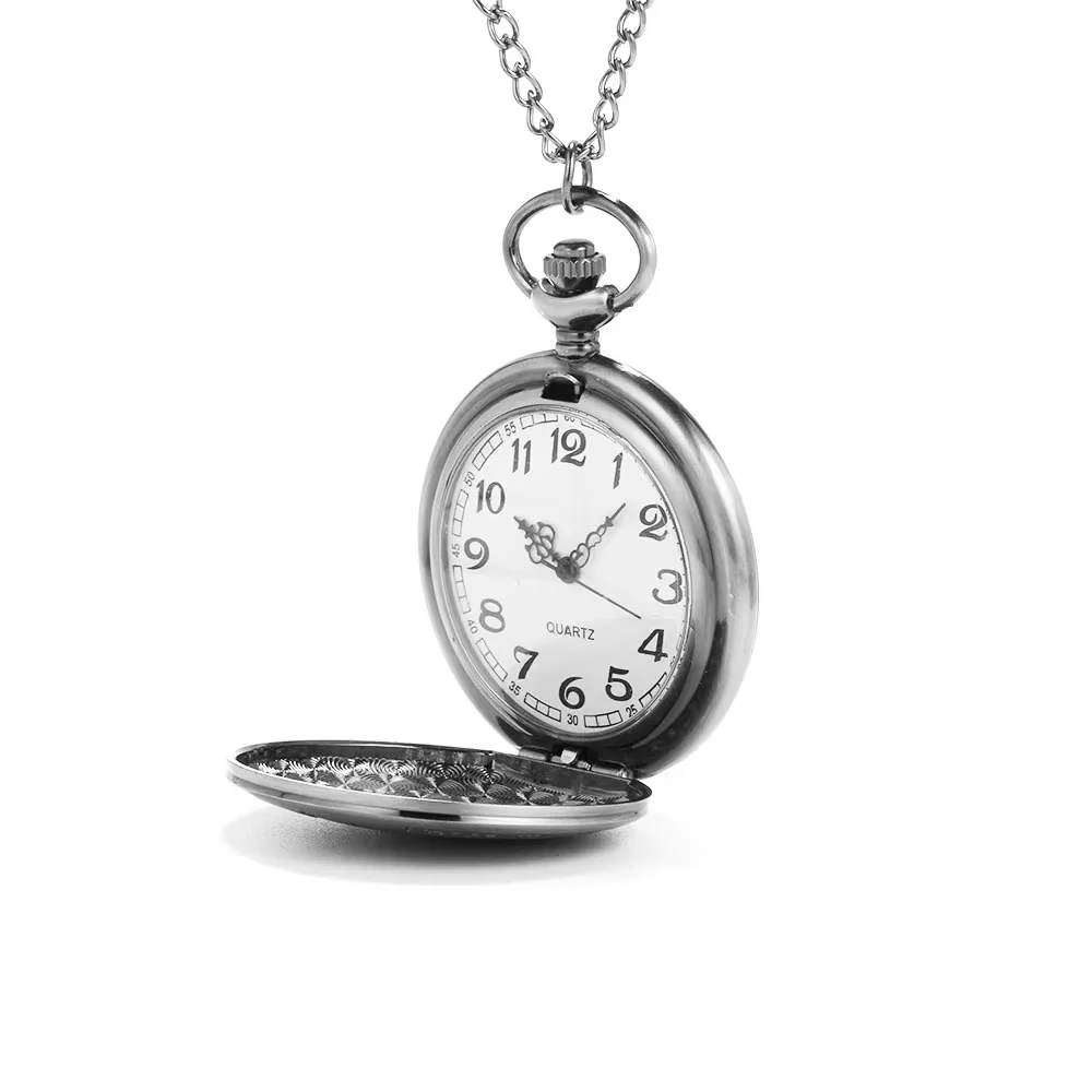Golden English lettering large pocket watch trend personality creative gift value exquisite flip pocket watch