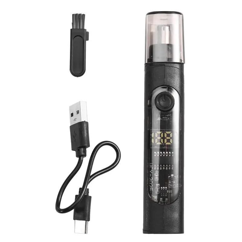 【مخزنة】ماكينة تشذيب شعر الأنف الكهربائية القابلة لإعادة الشحن عبر USB متعددة الوظائف مجموعة العناية الرجالية المحمولة لإزالة شعر الأنف والأذن #1