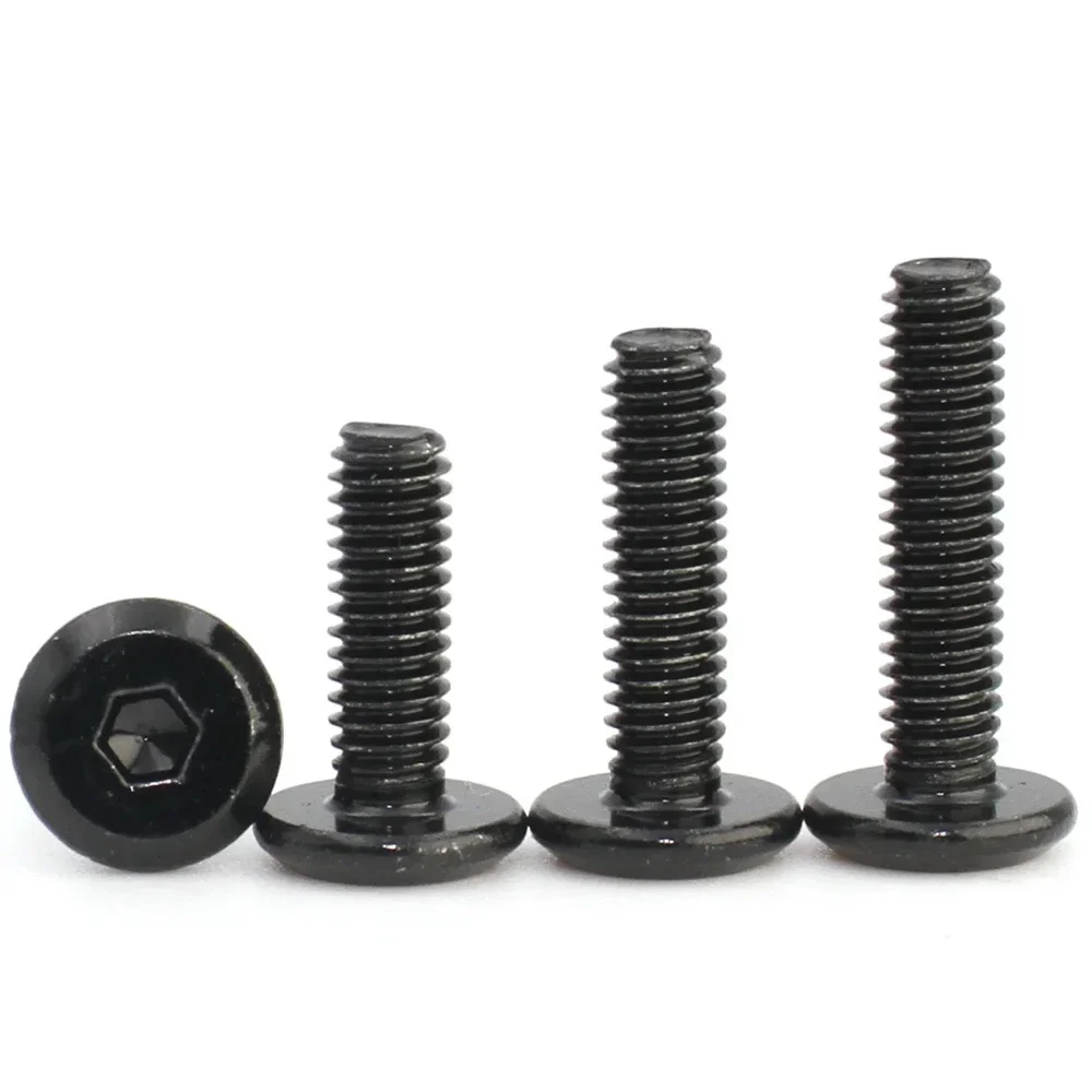 50-10PCS Black 304 Stainless Steel M3 M4 M5 M6 M8 Hexagon Hex Socket Hypotenuse Flat Head Screw Bolt for Down Side Furniture