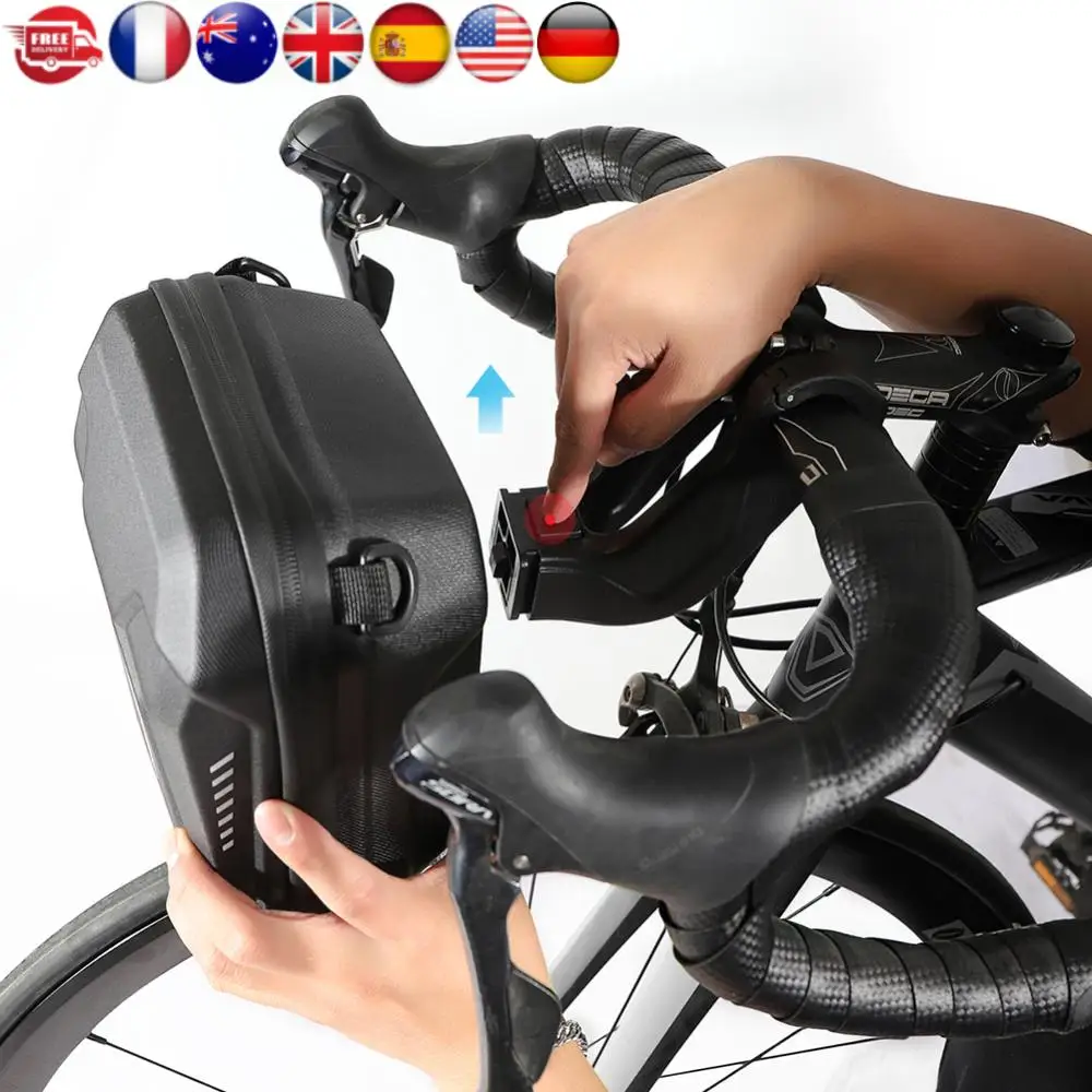 

Shockproof Bicycle Handlebar Head Bags Multiple Sorting Comppartment Mountain MTB Road Bike Hard Shell Phone Case