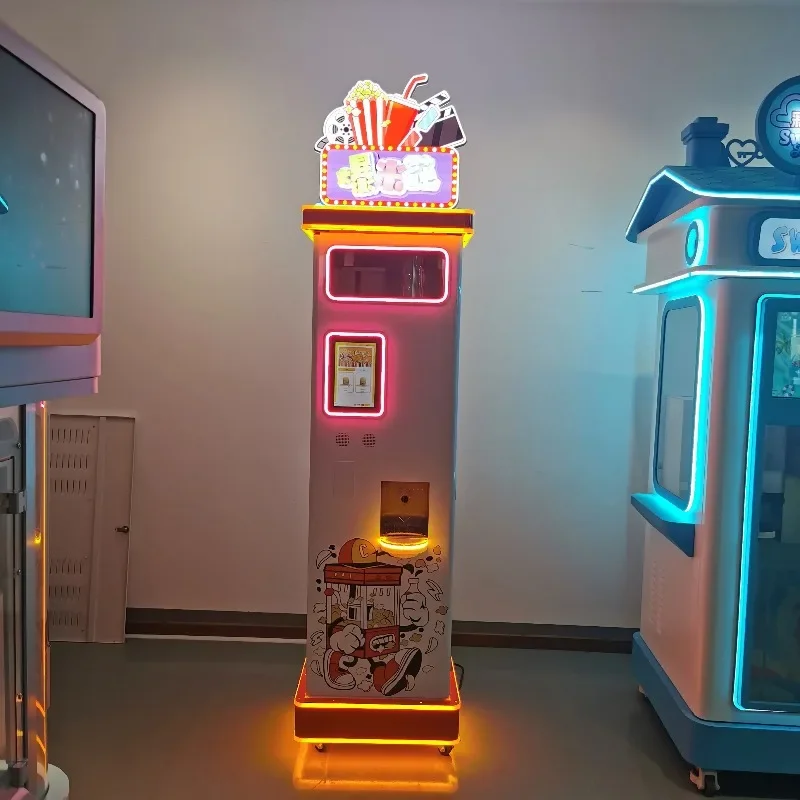 Professional Custom Commercial Popcorn Making Vending Machine 10 Inch Touch Screen Automatic Popcorn Machine for Cinema Engine