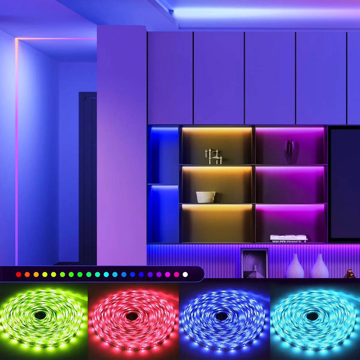 ColorRGB LED Strip light APP+Remote Tape Decor for Room LED 10m 15m 20m 30m PC TV backlight Neon LED Lighting