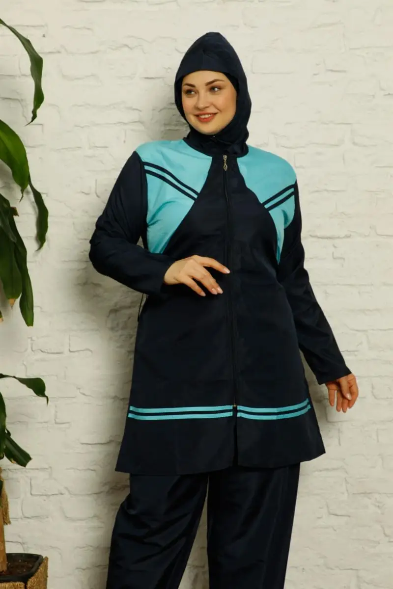 Fashion line full hijab plus size swimwear 32005