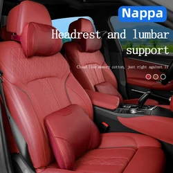 For Fiat 500 600 Topolino Fastback Cronos Car Headrest Lumbar Seat Cushion Neck Pillow Lumbar Support Memory Foam Car Accessorie