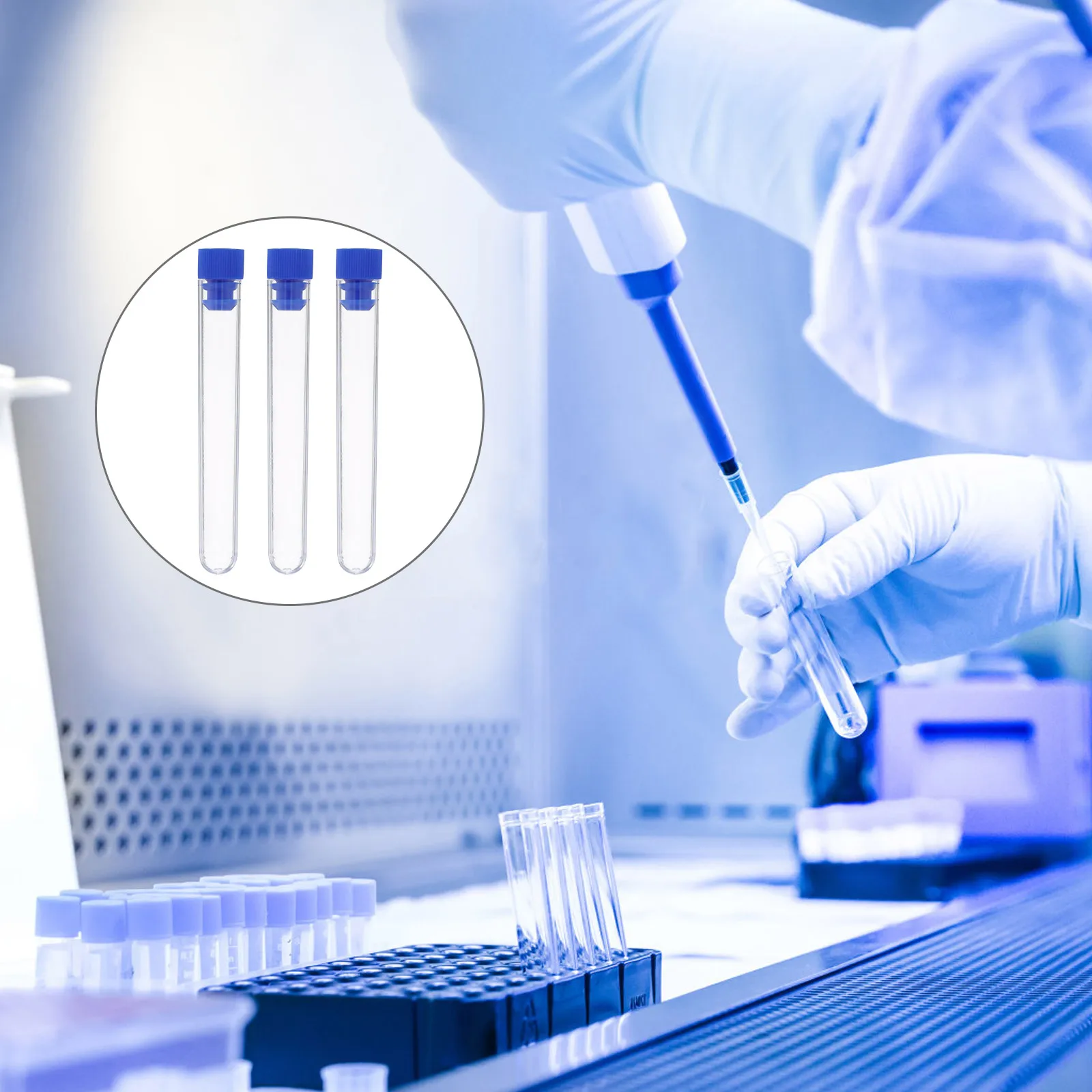 

100 Pcs Sampling Tube Empty Test Tubes with Lids Clear Plastic Storage Caps Sample