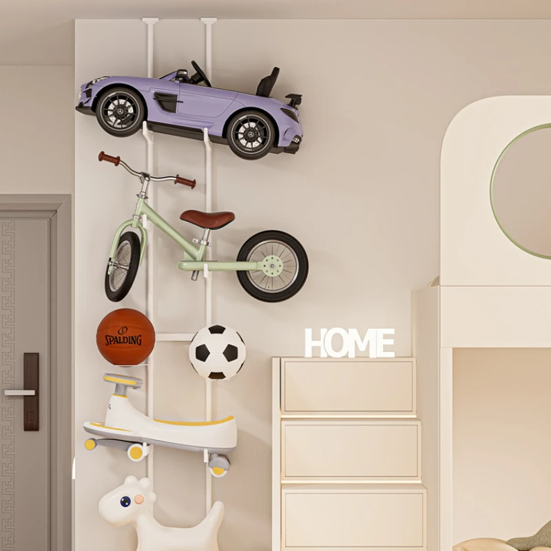 Children's car storage rack, towering and upright, living room, bedroom, multi-level hanging bicycle, skateboard,