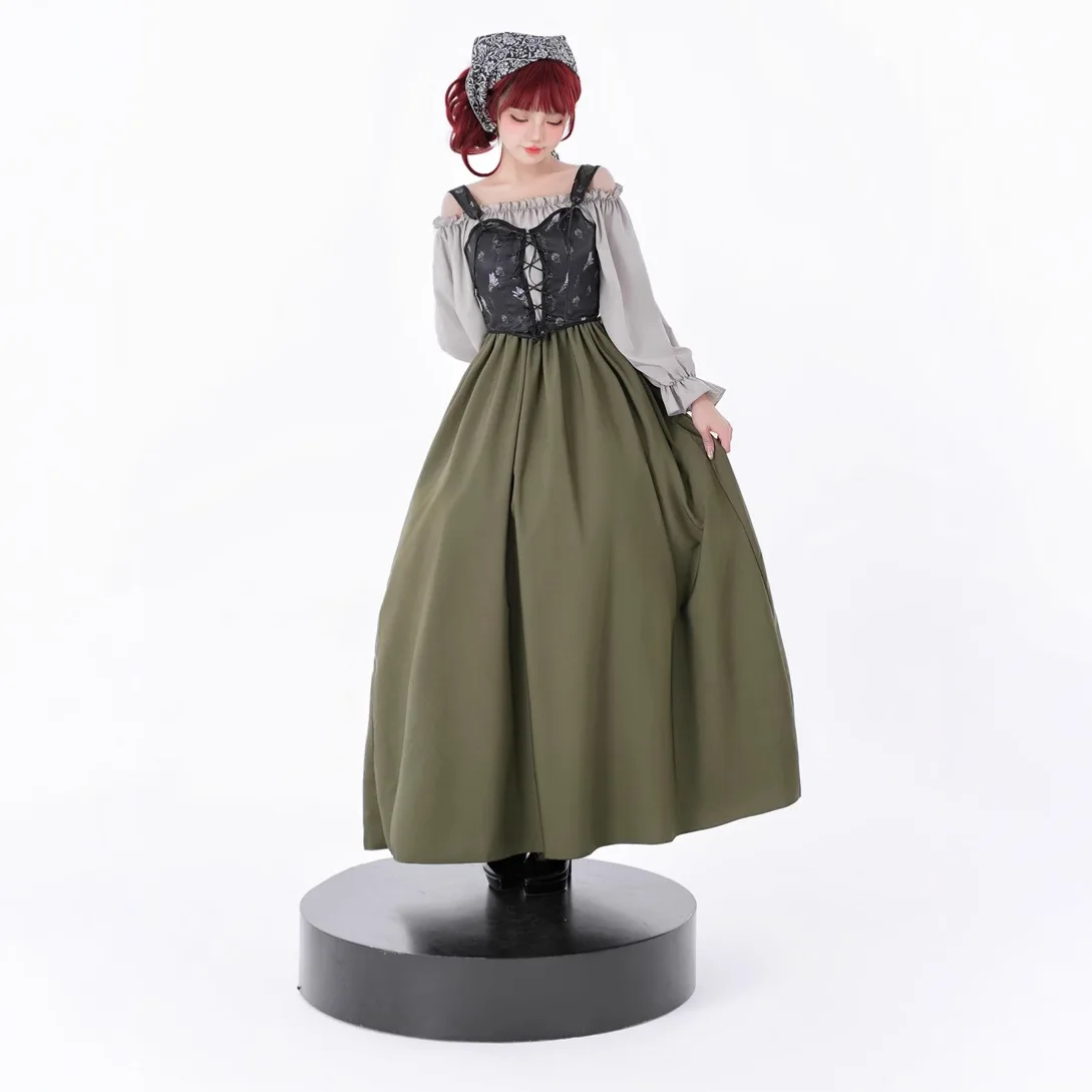 

Medieval Renaissance Dress Oktoberfest Bavarian Dirndl Dress Performance Dress European And American Court
