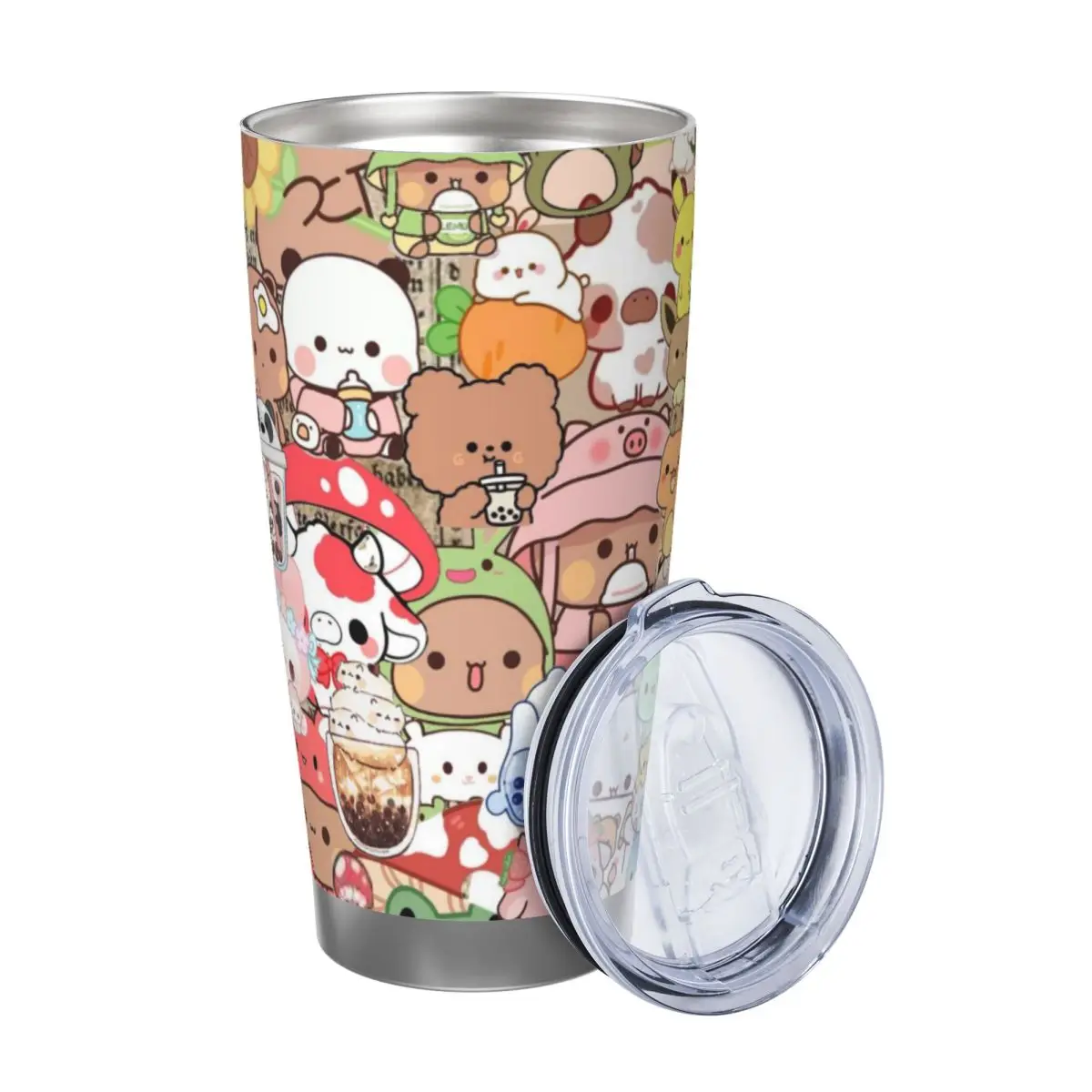 Cute Bear Panda Bubu Dudu 20oz Cup Large Capacity Car Mug Leak-proof Juice Coffee Cup Food Grade
