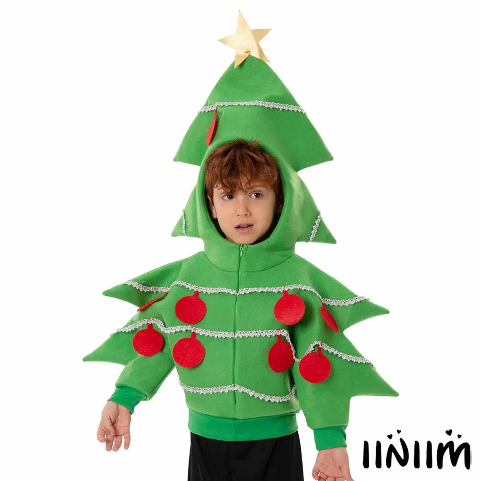 Kids Christmas Tree Costume Funny Tree Cosplay Costume Holiday Party Xmas Outwear Jacket for Festival Cosplay Parties