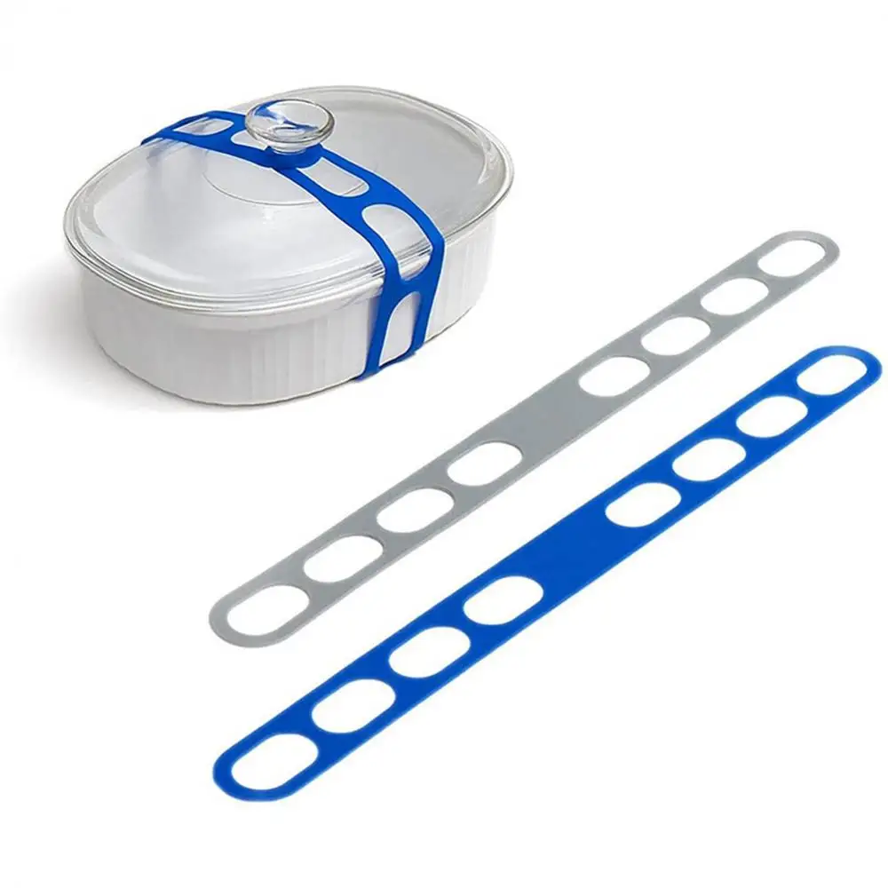 Lunch Box Binding Universal Convenient Blue And Grey Elastic Binding Pot Lid Strap High Quality Durable 53cm Reusable