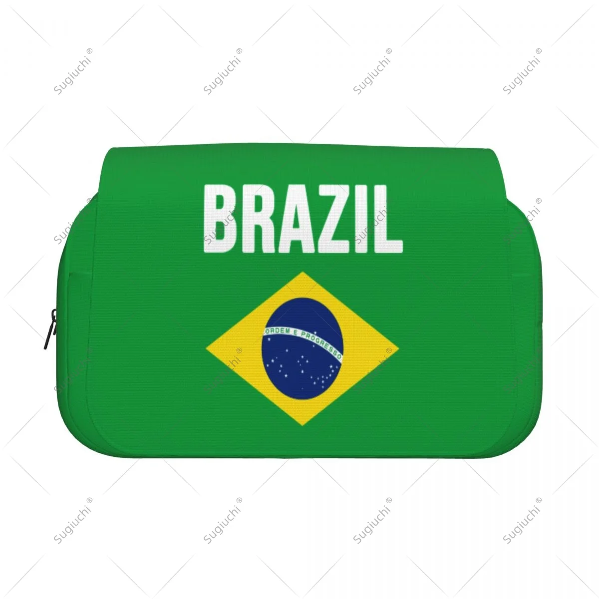 Pencil Case Scissors Bags 3D Brazil Flag Double-layer Oxford Cloth Stationery Storage Pen Box Case
